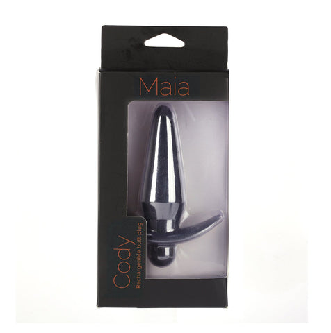 Maia Cody 12.4 cm USB Rechargeable Super Charged Vibrating Butt Plug – Medical Grade Silicone Butt Plugs - Vibrating