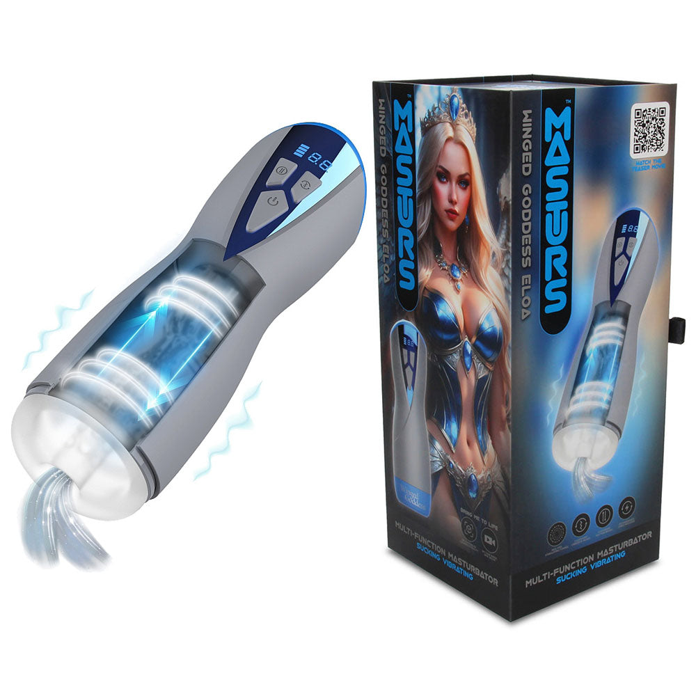 MASTURS Eloa – USB Rechargeable Sucking and Vibrating Auto Stroker Grey > Sex Toys For Men > Masturbators > Vibrating