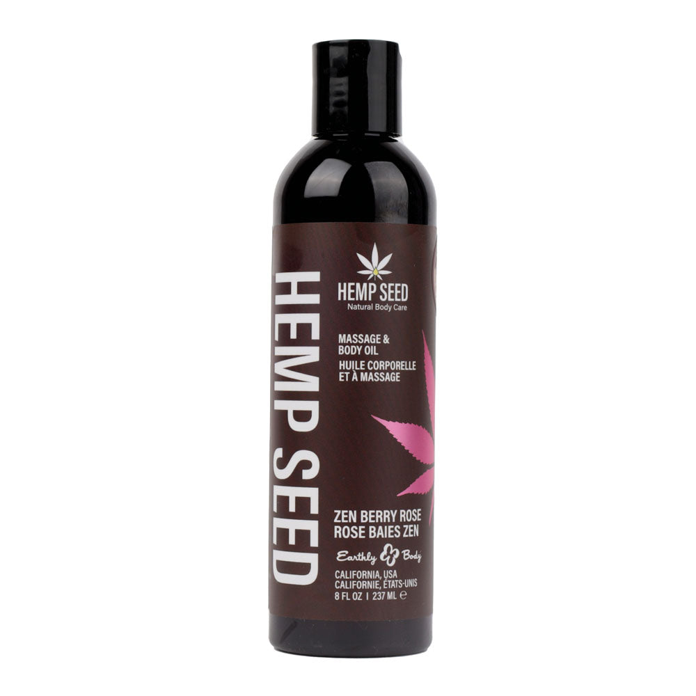 Hemp Seed Massage Oil Zen Berry Rose Scent – 237 ml Body Oil Default Title > Essentials > Massage Oil Main image