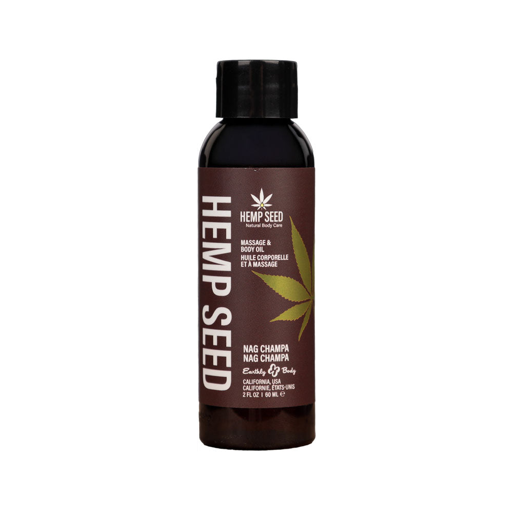 Hemp Seed Nag Champa Scented Massage and Body Oil 59 ml Bottle Default Title > Essentials > Massage Oil Main image