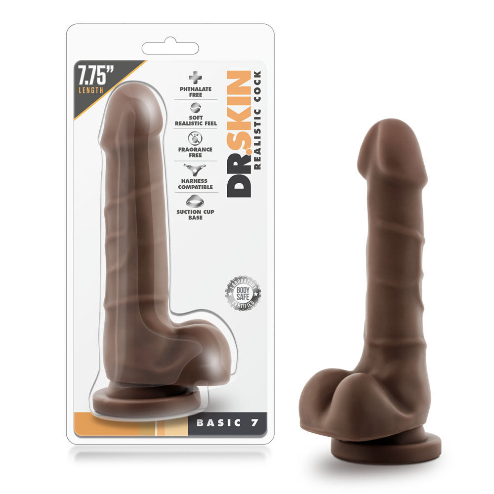 Dr Skin Realistic Basic Dildo with Suction Cup – 7, 7.5 and 8.5 Inch > Dildos > Slim Dildos