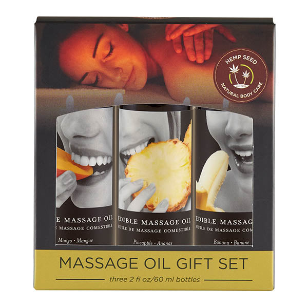 Edible Tropical Massage Oil Trio 3 x 59 ml - Mango Pineapple Banana Default Title Massage Oil