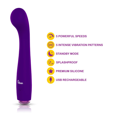 Viben Devotion Violet G-Spot Vibrator for Intense Pleasure Vibrators - G Spot
