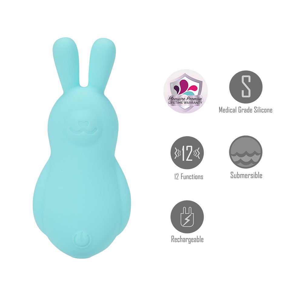Maia Bri Teal 9 Centimeter Vibrating Bunny Bullet Secondary image
