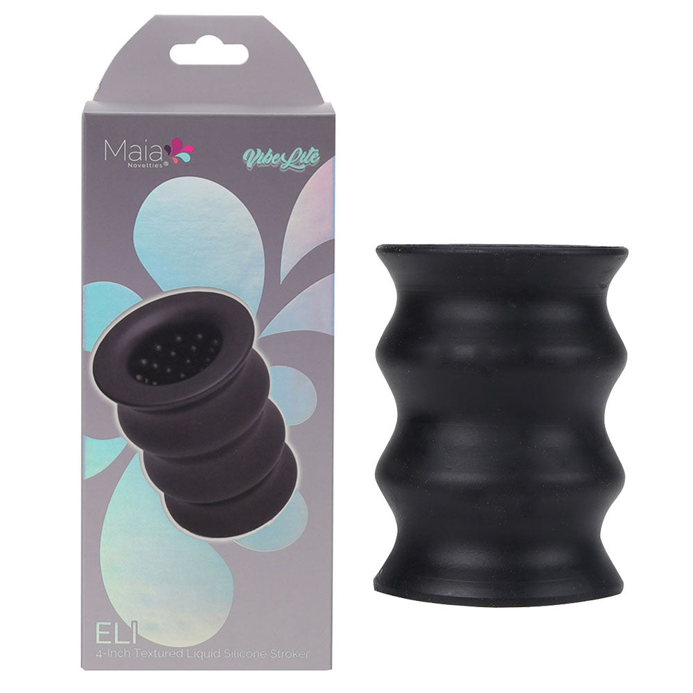 Maia ELI 10 cm Stroker Sleeve for Enhanced Pleasure and Stimulation Black Strokers - Manual