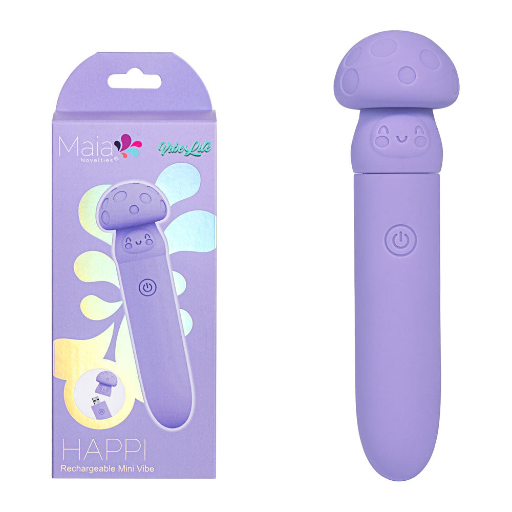 Maia HAPPI - 11.1 cm USB Rechargeable Bullet Purple BULLETS