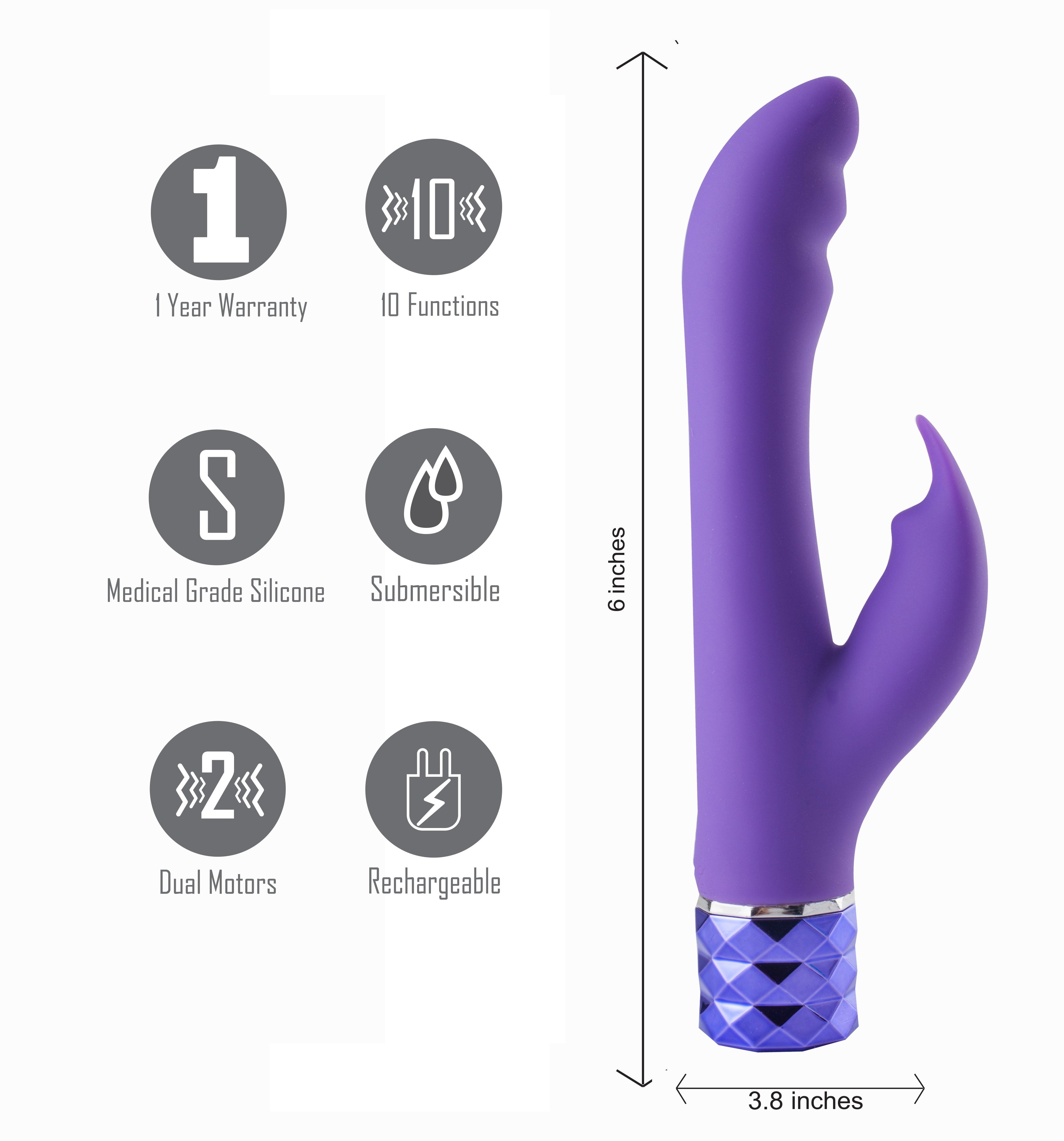 Maia Hailey 15.2 cm USB Rechargeable Rabbit Vibrator VIBRATORS-RABBIT