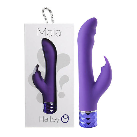Maia Hailey 15.2 cm USB Rechargeable Rabbit Vibrator Purple VIBRATORS-RABBIT