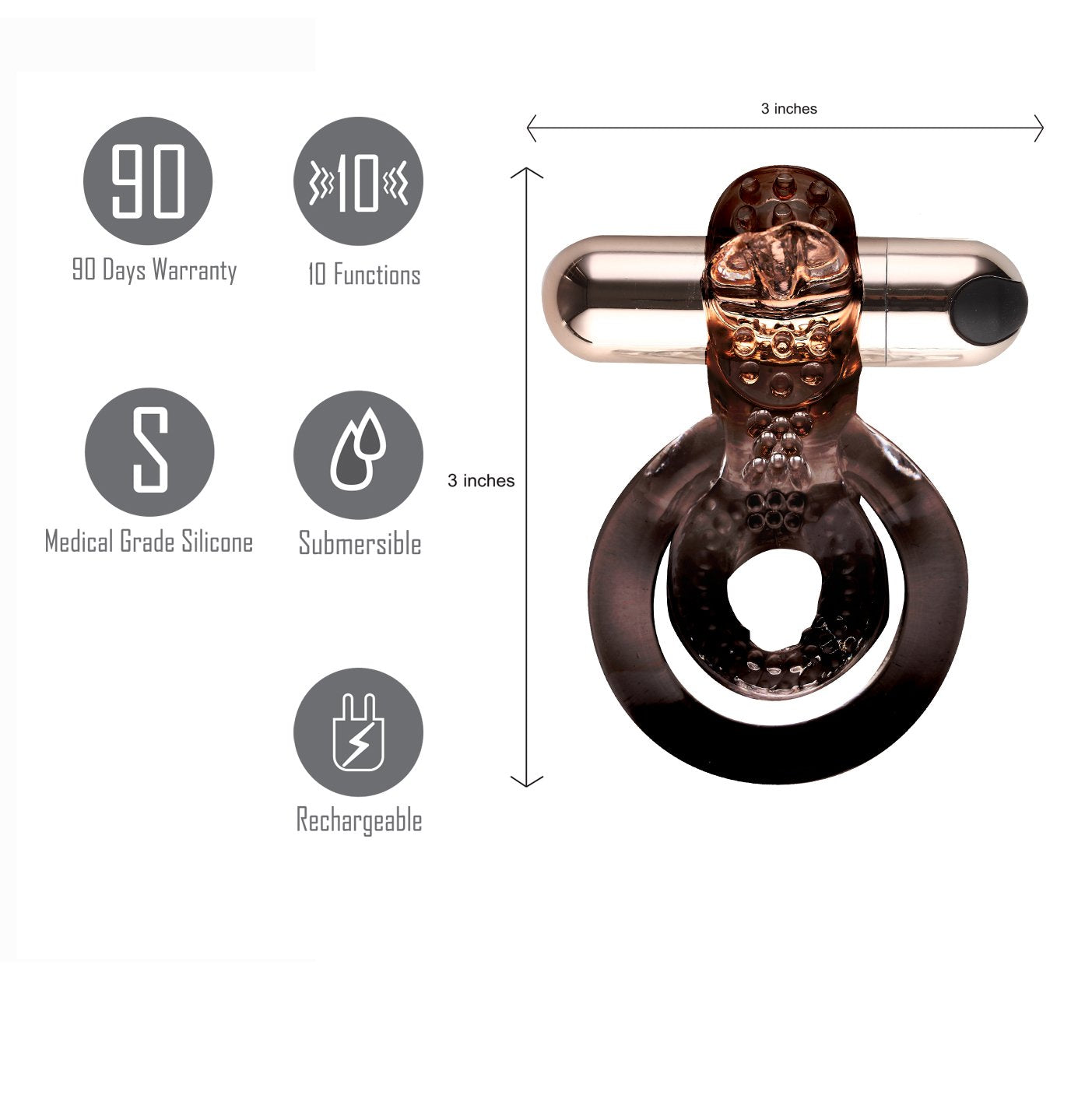 Maia Jayden USB Rechargeable Vibrating Cock and Ball Rings Cock Rings Vibrating