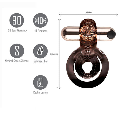 Maia Jayden USB Rechargeable Vibrating Cock and Ball Rings Cock Rings Vibrating