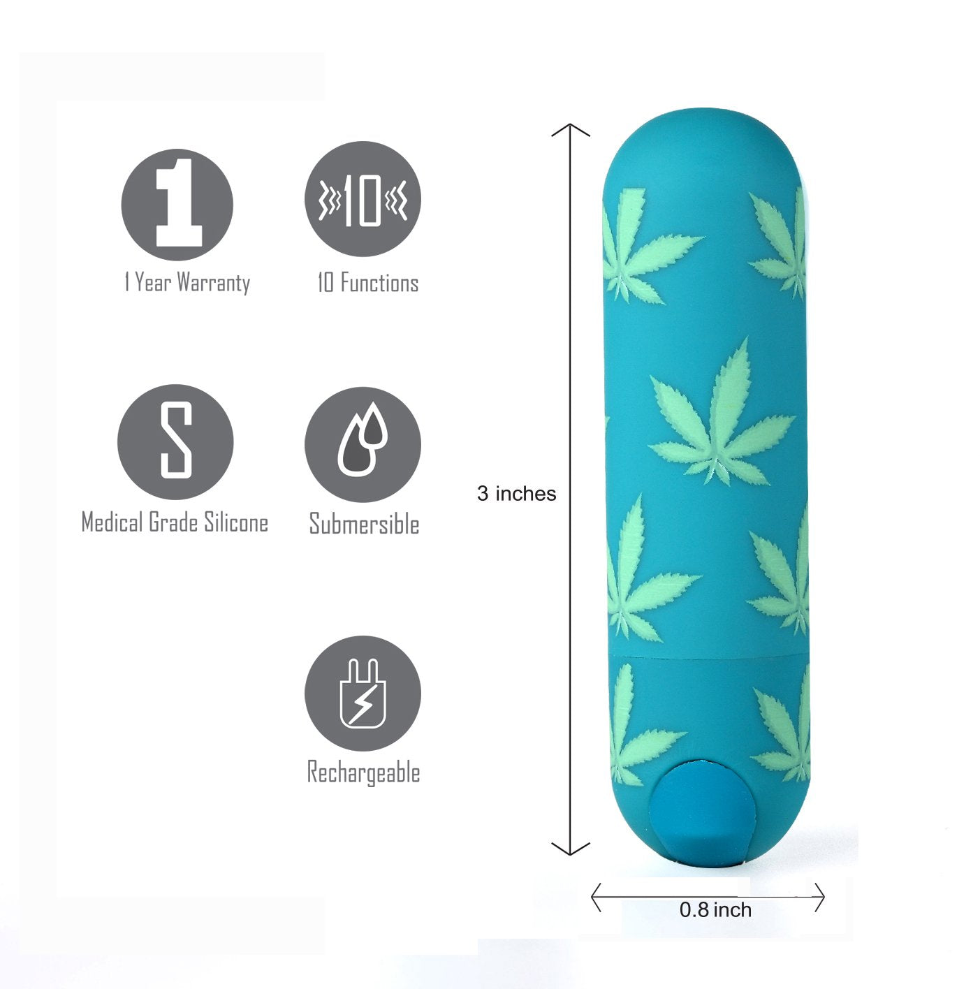 Maia Jessi 420 Emerald 7.6 cm USB Rechargeable Bullet Vibrator BULLETS