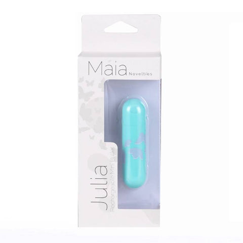 Maia Julia Teal 7.6 Centimeter USB Rechargeable Bullet Vibrator BULLETS