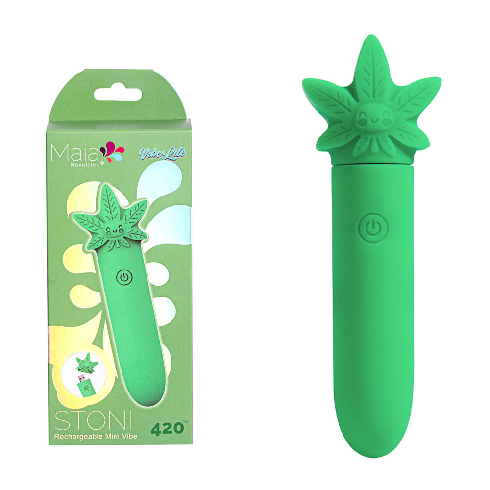 Maia Stoni 420 11.1 cm USB Rechargeable Bullet Vibrator Green BULLETS