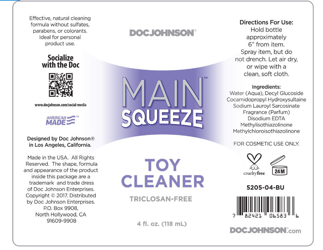 Doc Johnson Main Squeeze Toy Cleaner Spray (4 Fl Oz) – Safe Vegan Formula Toy Cleaner > Essentials > Toy Cleaners