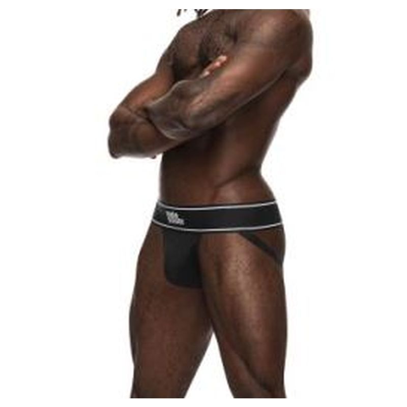Male Power Modal Rib Jock Black Jockstraps