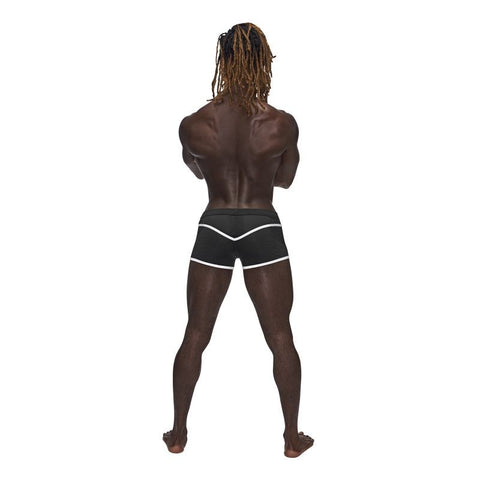 Male Power Sport Mesh Mini Shorts Black Breathable Athletic Mesh Mens Apparel