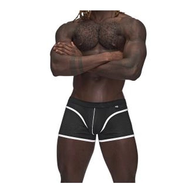 Male Power Sport Mesh Mini Shorts Black Breathable Athletic Mesh > Clothes > Mens Apparel