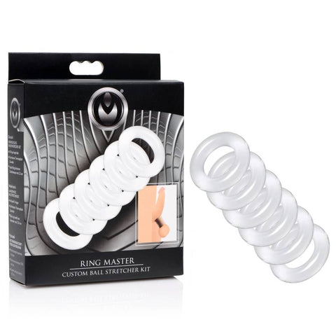 Master Series Ring Master Ball Stretcher Kit – Adjustable Elastic Ball Stretcher Set > Sex Toys For Men > Ball Stretchers