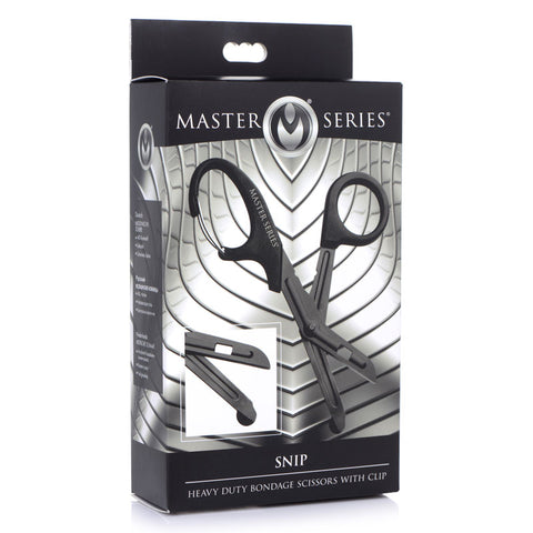 Master Series Snip Heavy Duty Bondage Scissors for Safe Play Black Rope