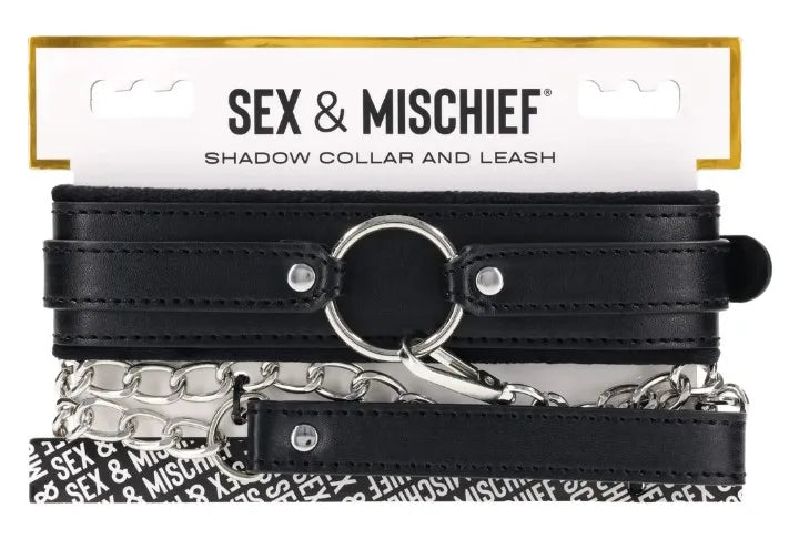 Shadow Collar and Leash – Faux Leather Collar and Leash Set Black > Bondage Gear > Collars & Leashes