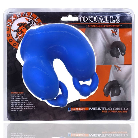 Meatlocker Chastity Sheath Police Blue for Ultimate Comfort and Kink Blue Cages