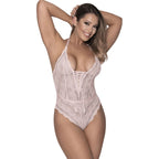 Mesh and Lace Teddy Blush with Adjustable Straps Size S-XL > Clothes > Teddies