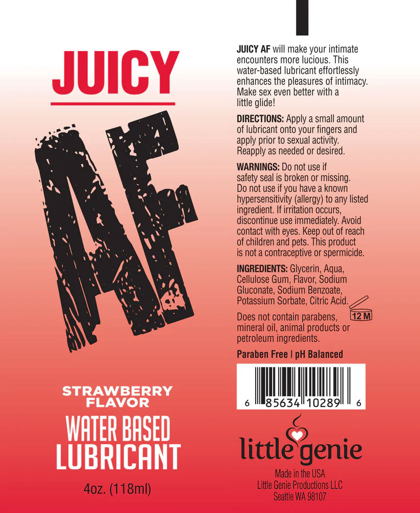 Juicy AF Strawberry Lubricant 60ml Tube - Water Based Pleasure > Lube > Flavoured