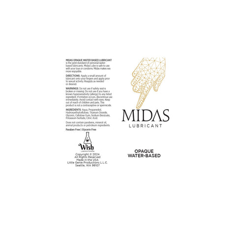 Midas Opaque Water Based Lubricant 59 mls Water Based Lube