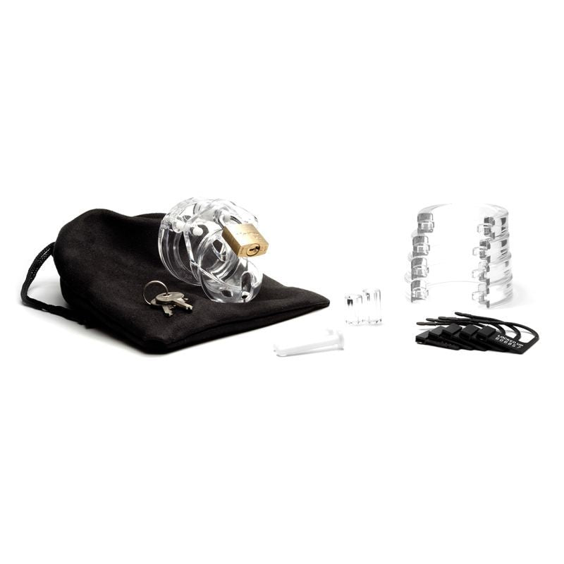 CB-X Mini-Me Clear Cock Cage – Slim 1 ¼ Inch Transparent Chastity Device > Bondage Gear > Male Chastity
