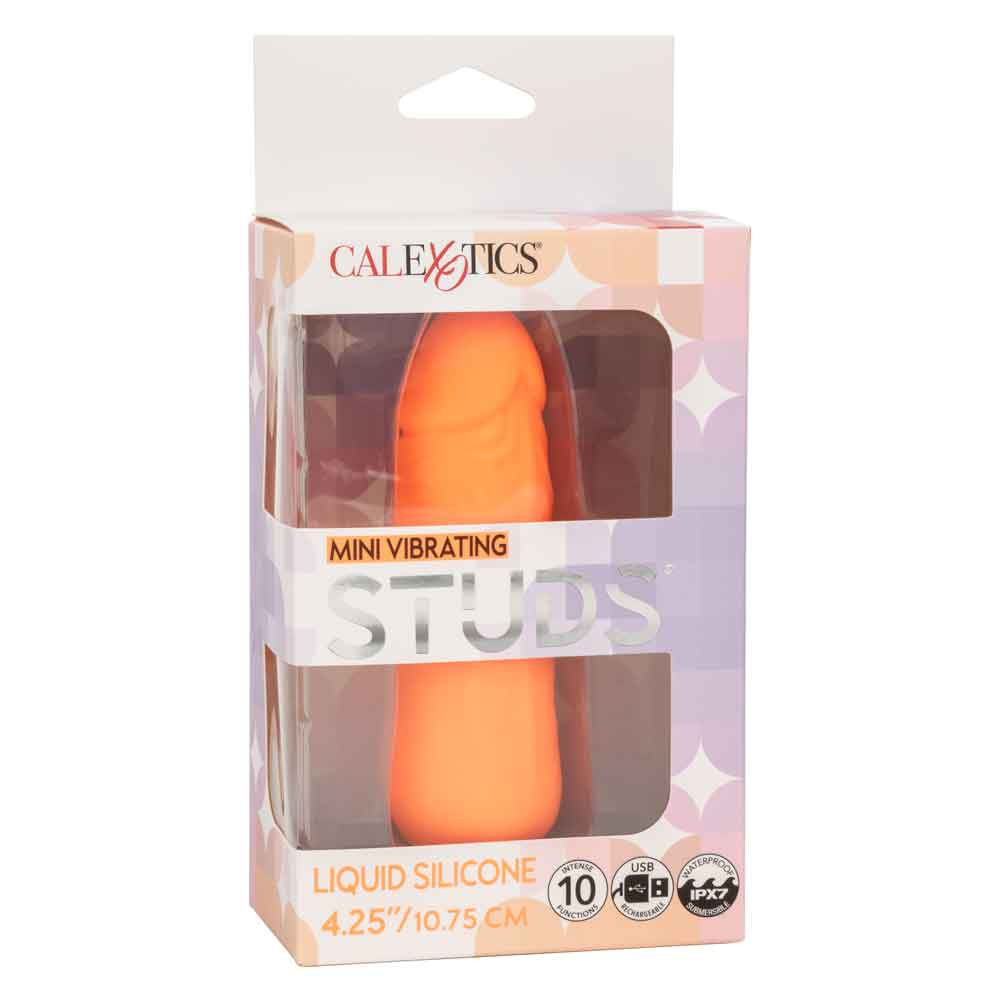 Mini Vibrating Studs 4.25 Inch (10.75 cm) Liquid Silicone Vibrator Orange > Vibrators > Mini Vibrators