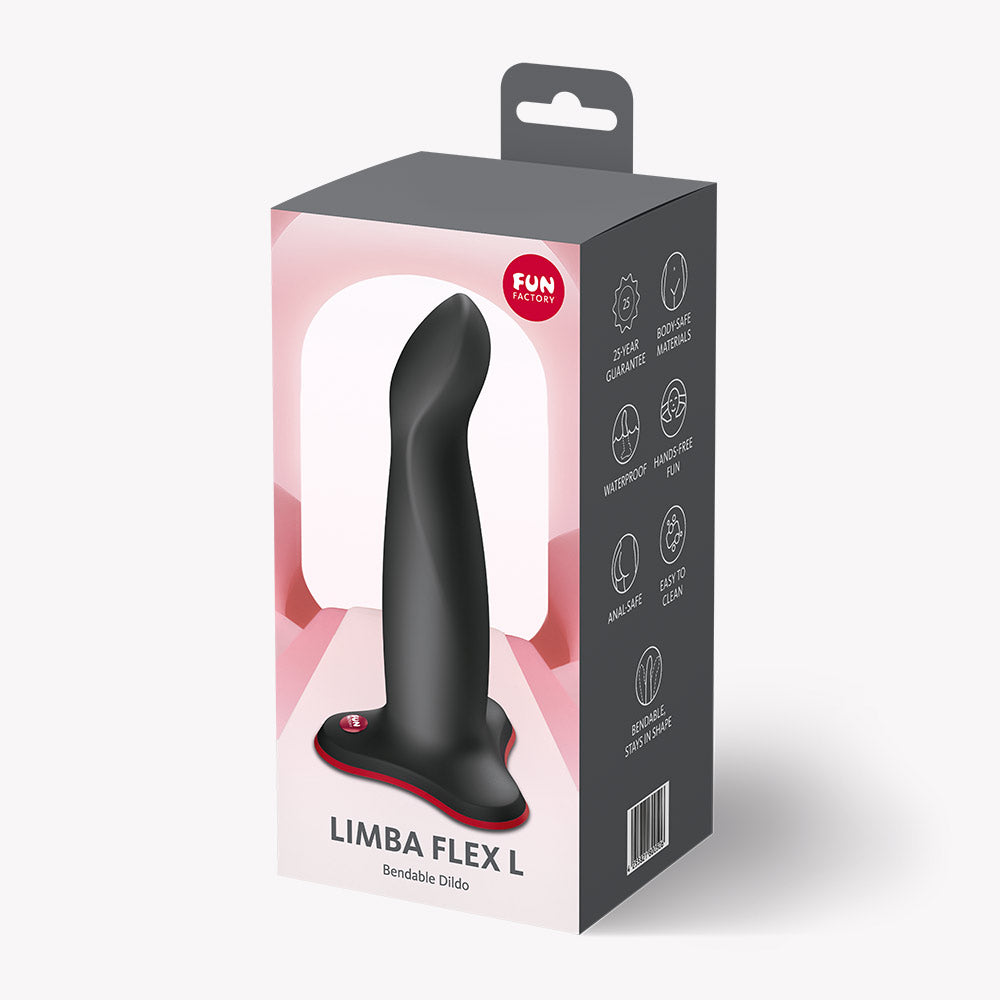 Fun Factory Limba Flex Large – Flexible 17.8 cm Silicone Dildo Black > Dildos > Realistic Dildos