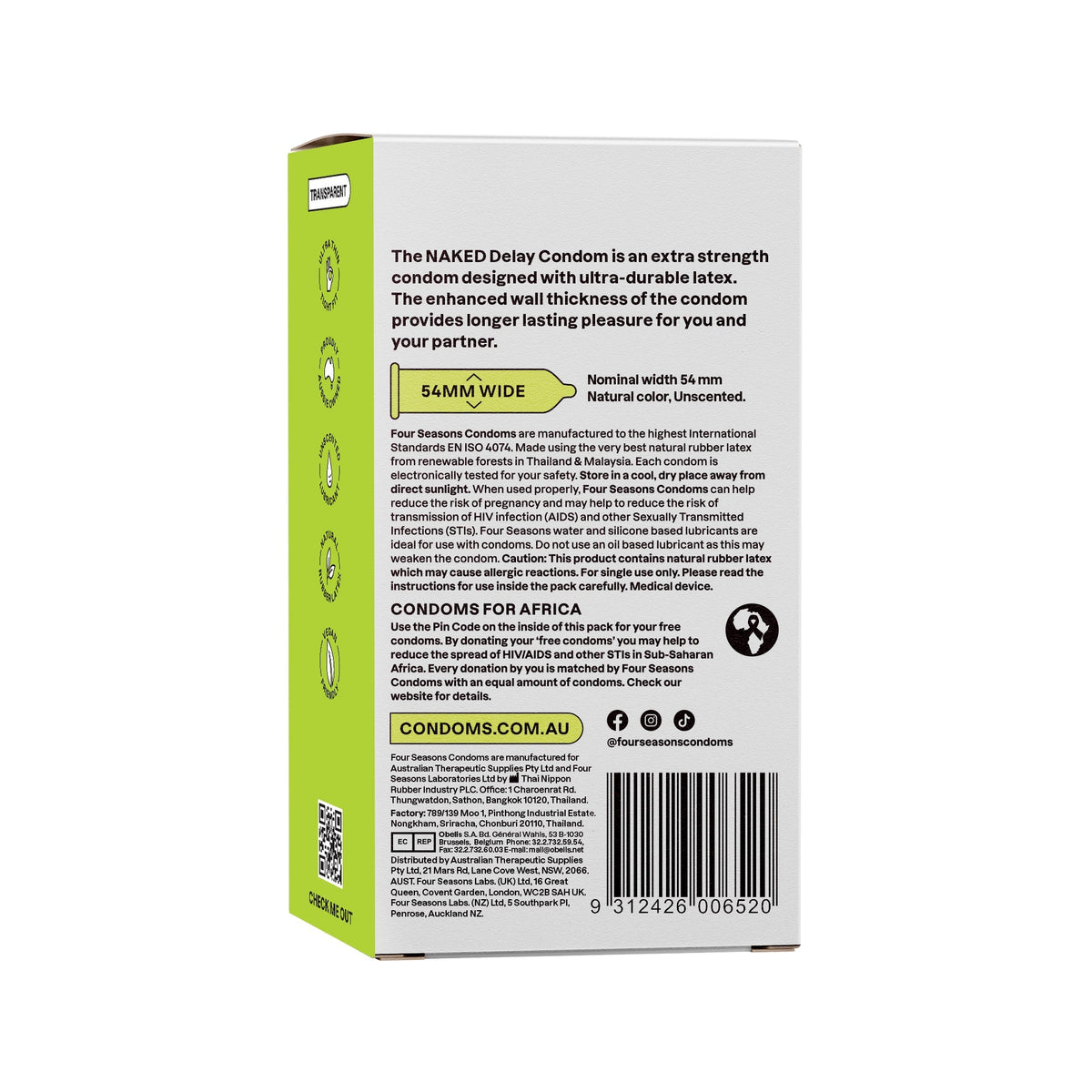 Four Seasons Naked Delay Condoms 12 Pack
