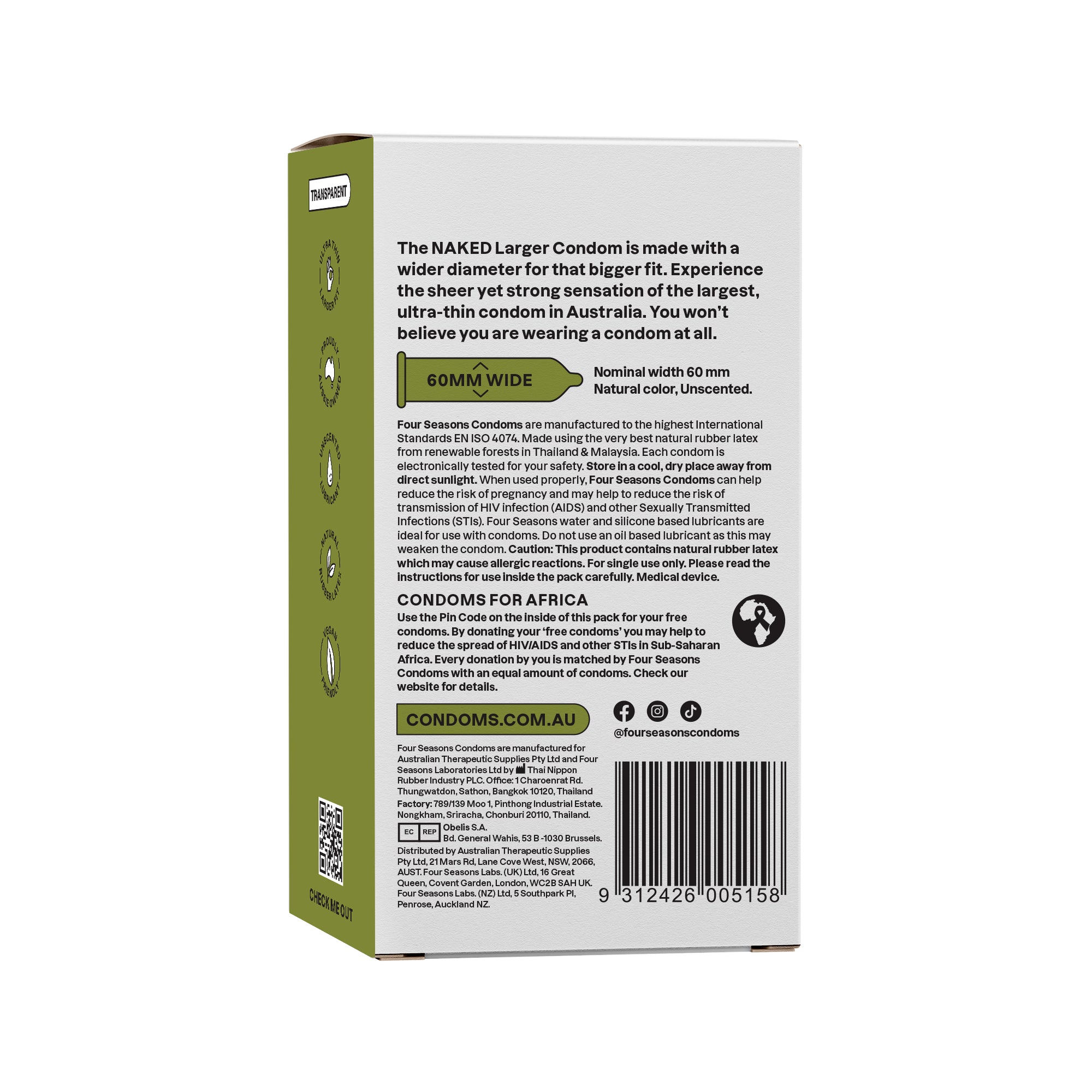 Four Seasons Naked Larger Condom 12 Pack Secondary image