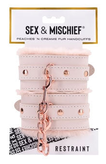 Sex and Mischief Peaches and Cream Fur Handcuffs > Bondage Gear > Restraints
