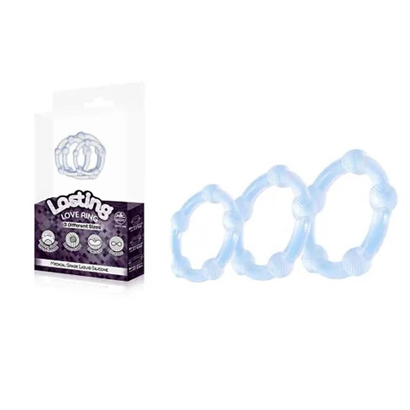 Lasting Love Ring Set Beaded Cock Rings Set of 3 Sizes - Cock Ring Sets