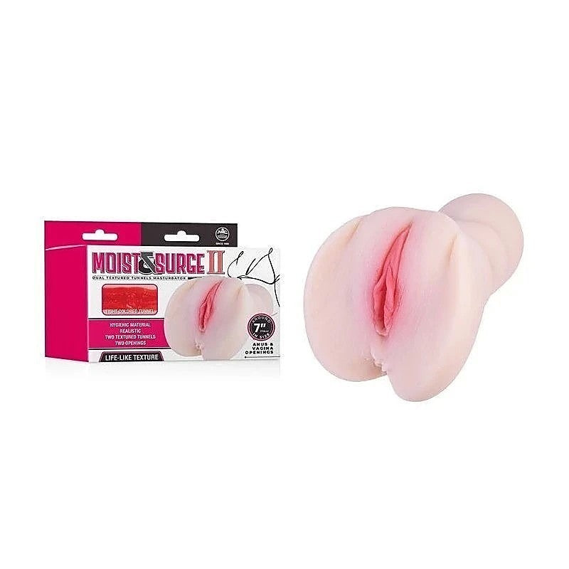 Moist and Surge II Dual Layer Vagina Stroker Flesh > Sex Toys For Men > Masturbators > Manual