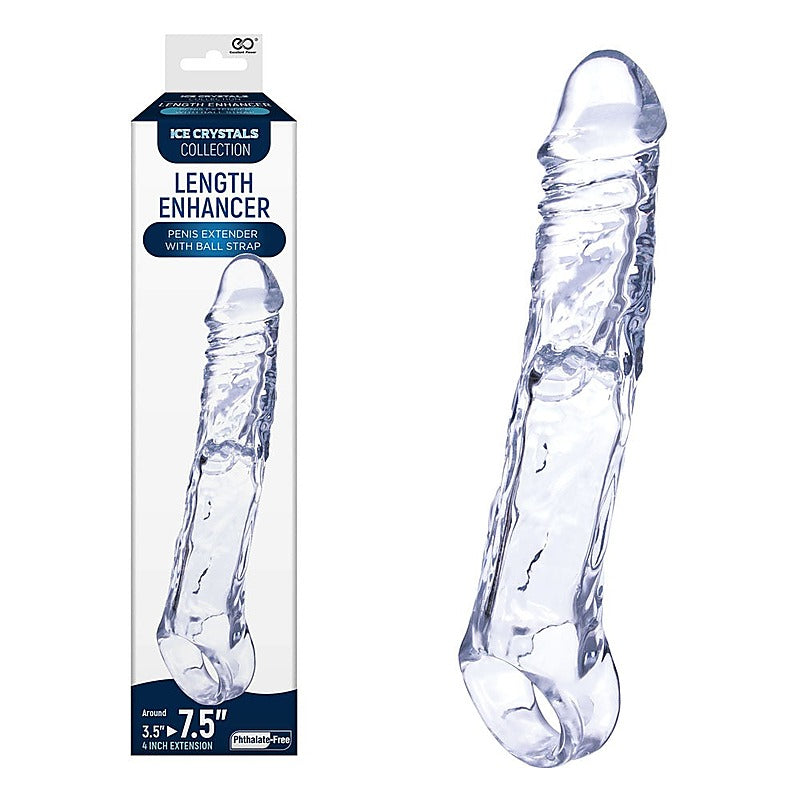 Ice Crystals 4 Inch Length Enhancer Silicone 4 Inch Penis Extension Sleeve > Sex Toys For Men > Penis Sleeves
