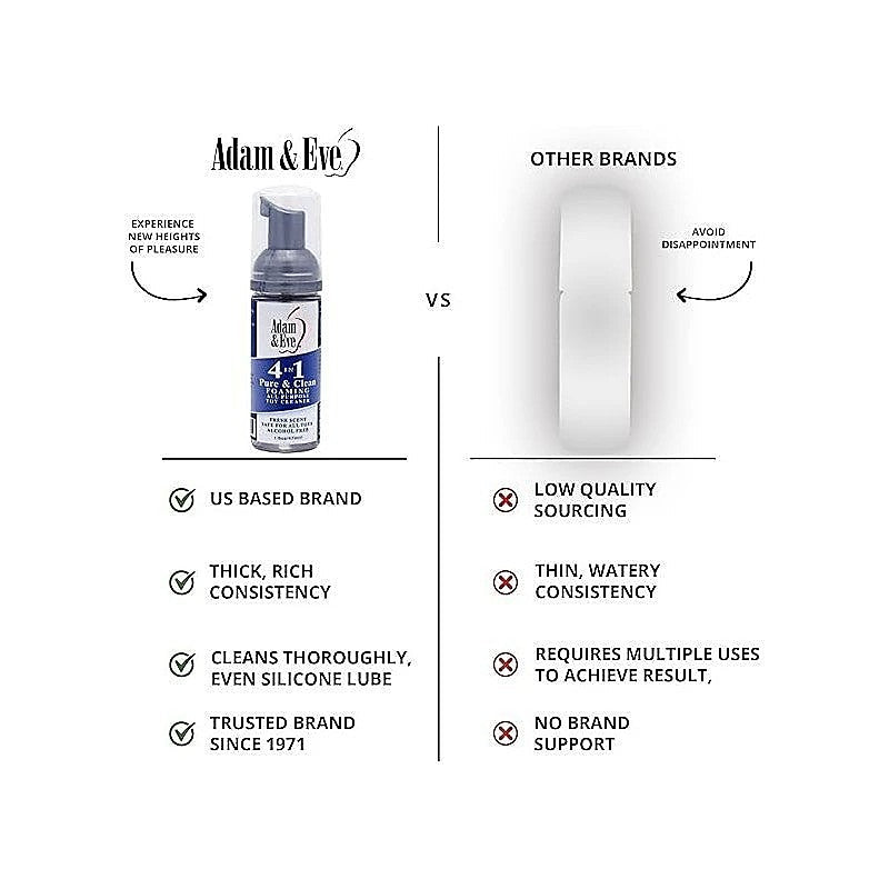 Adam & Eve Pure and Clean Foaming Toy Cleaner 47 ml Bottle > Essentials > Toy Cleaners