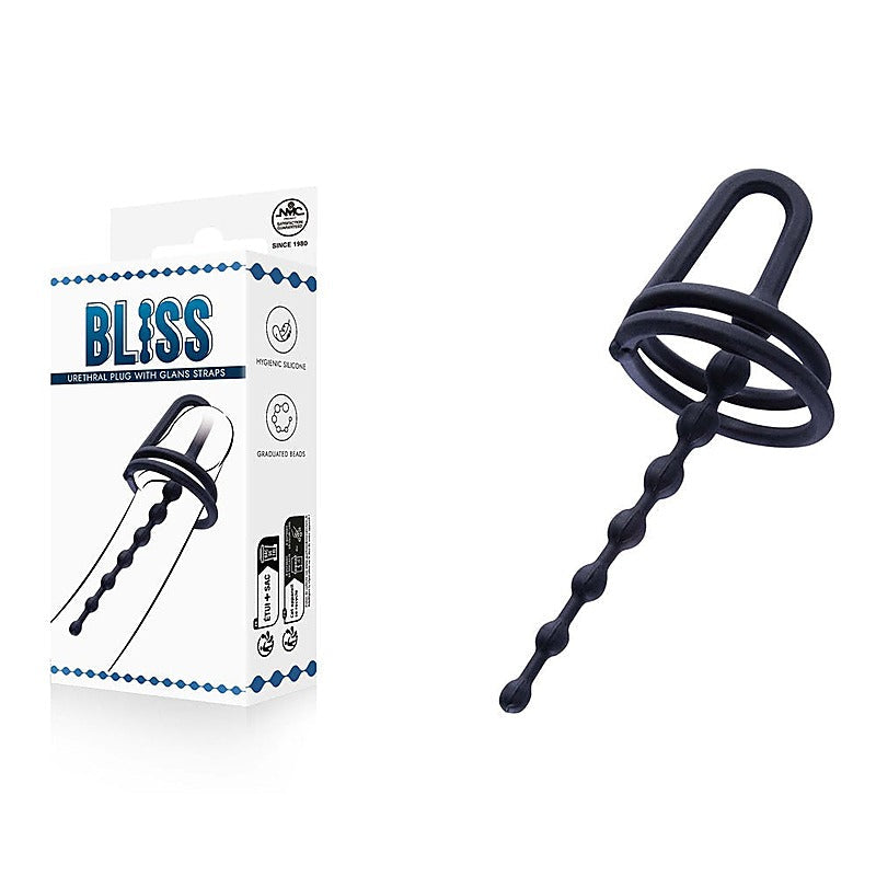 Bliss Urethral Plug with Glans Ring – Graduated Beads Urethral Plug > Sex Toys For Men > Sounding Rods