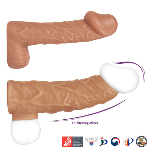 Nude Sleeve 12cm Soft Silicone Girth Enhancer for Enhanced Pleasure > Sex Toys For Men > Penis Sleeves