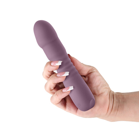 Lust N Dreams Poise Mauve 17.3 Centimeter USB Rechargeable Thrusting Vibrator DONGS Thrusting