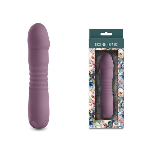 Lust N Dreams Poise Mauve 17.3 Centimeter USB Rechargeable Thrusting Vibrator Purple DONGS Thrusting