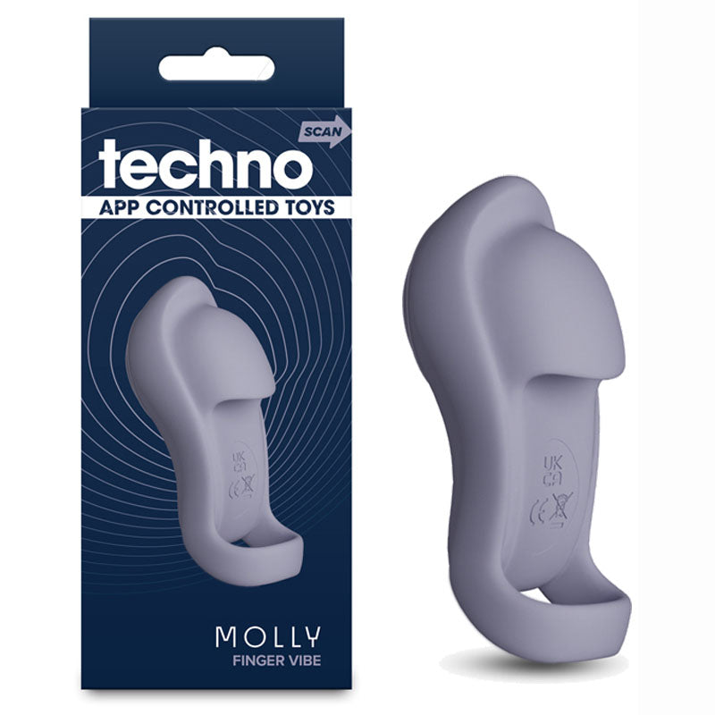 Techno Molly (Grey) – Waterproof USB Rechargeable Finger Stimulator with App Control Grey > Vibrators > Finger Vibrators Main image