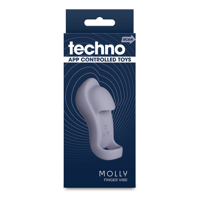 Techno Molly (Grey) – Waterproof USB Rechargeable Finger Stimulator with App Control Finger Stimulator