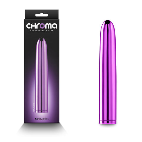 Chroma Metallic 17 Centimeter USB Rechargeable Vibrator Purple BULLETS