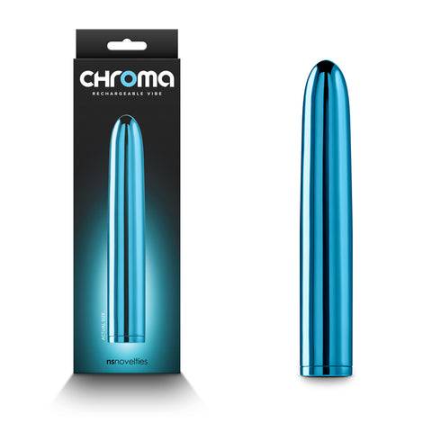 Chroma Teal Metallic 17 Centimeter USB Rechargeable Vibrator Teal BULLETS
