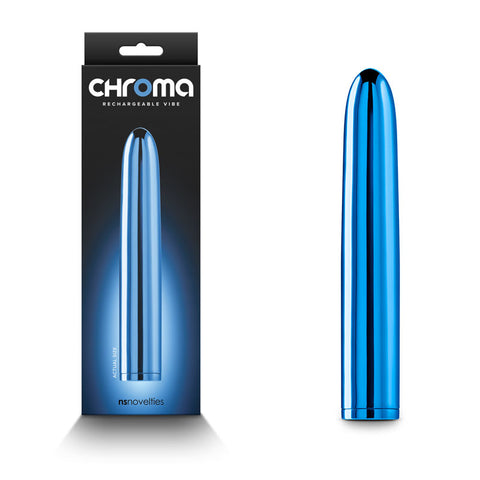 Chroma Metallic 17 Centimeter USB Rechargeable Vibrator Blue BULLETS