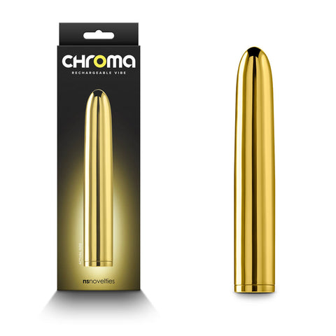 Chroma Gold 17 cm USB Rechargeable Vibrator Gold BULLETS