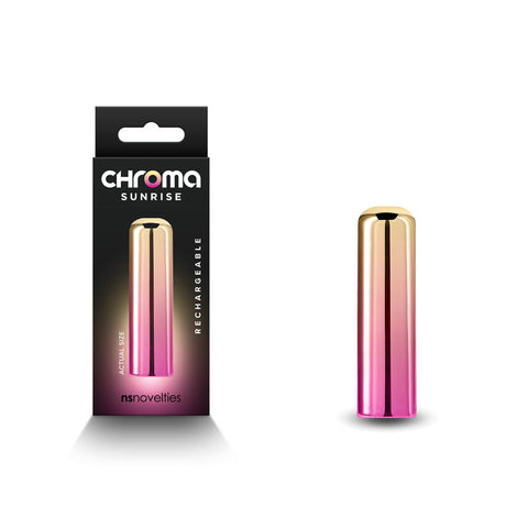 Chroma Sunrise Small 6.8 cm USB Rechargeable Bullet Metallic Pink Gold Coloured BULLETS
