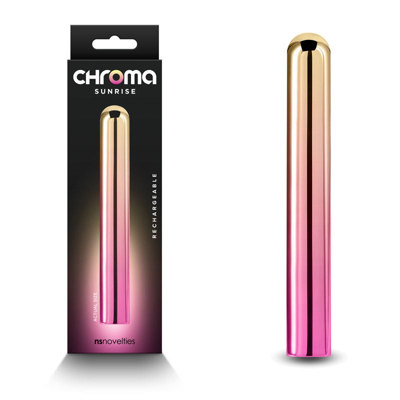 Chroma Sunrise Large 13.8 cm Metallic Pink/Gold Vibrator Coloured > Vibrators > Mini Vibrators